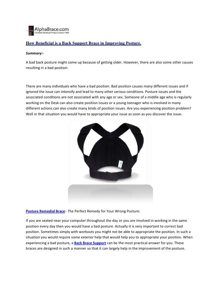 How Beneficial is a Back Support Brace in Improving Posture?