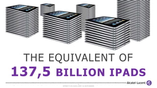 THE EQUIVALENT OF
137,5 BILLION IPADS
                                 6
       COPYRIGHT © 2012 ALCATEL-LUCENT. ALL RIGHTS RESERVED.
 