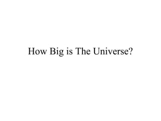 How Big is The Universe?
 