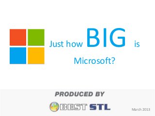 Just how   BIG     is
     Microsoft?



                  March 2013
 