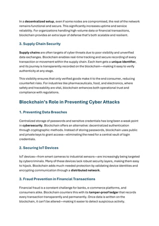 How Blockchain Ensures Data Security & Prevents Cyber Attacks | PDF