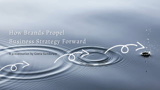How Brands Propel
How Brands Propel
Business Strategy Forward
Business Strategy Forward
A presentation by Geeta Sundaram
 