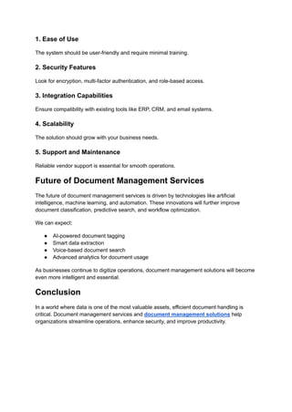How Businesses Improve Workflow Using Document Management Solutions | PDF