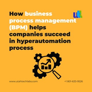 www.utahtechlabs.com +1 801-633-9526
How business
process management
(BPM) helps
companies succeed
in hyperautomation
process
 