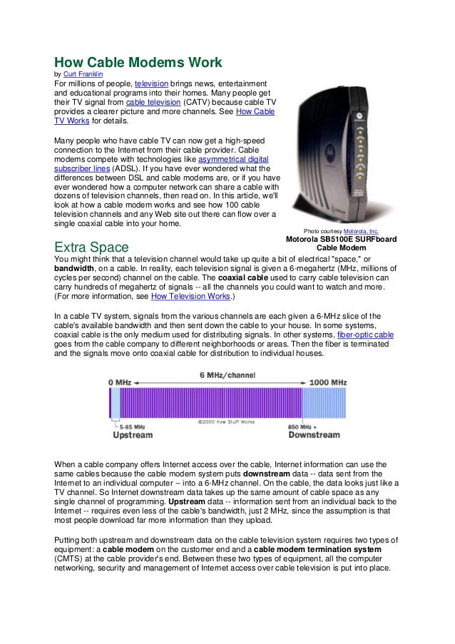 how cable modems work how cable modem works