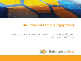 The Power of Campus Engagement 
How Campus Communities Connect, Network, and Thrive 
with Social Platforms 
 