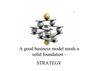 A good business model needs a
      solid foundation -
        STRATEGY
 