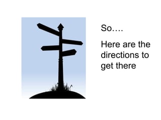 So….
Here are the
directions to
get there
 