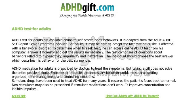 How can adults with adhd be treated