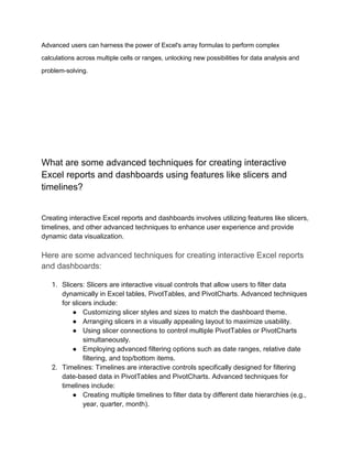 How can advanced Excel skills benefit professionals in finance and ...