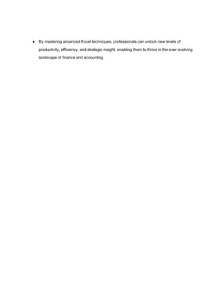 How can advanced Excel skills benefit professionals in finance and ...