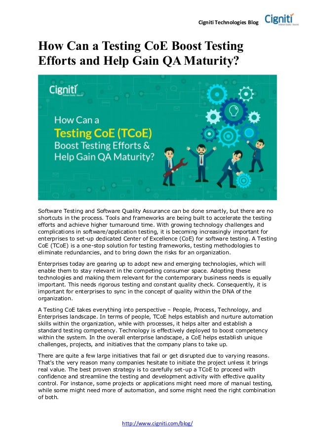 How Can a Testing CoE Boost Testing Efforts and Help Gain QA Maturity?