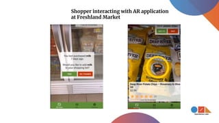 Shopper interacting with AR application
at Freshland Market
 