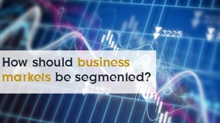 How should business
markets be segmented?
 