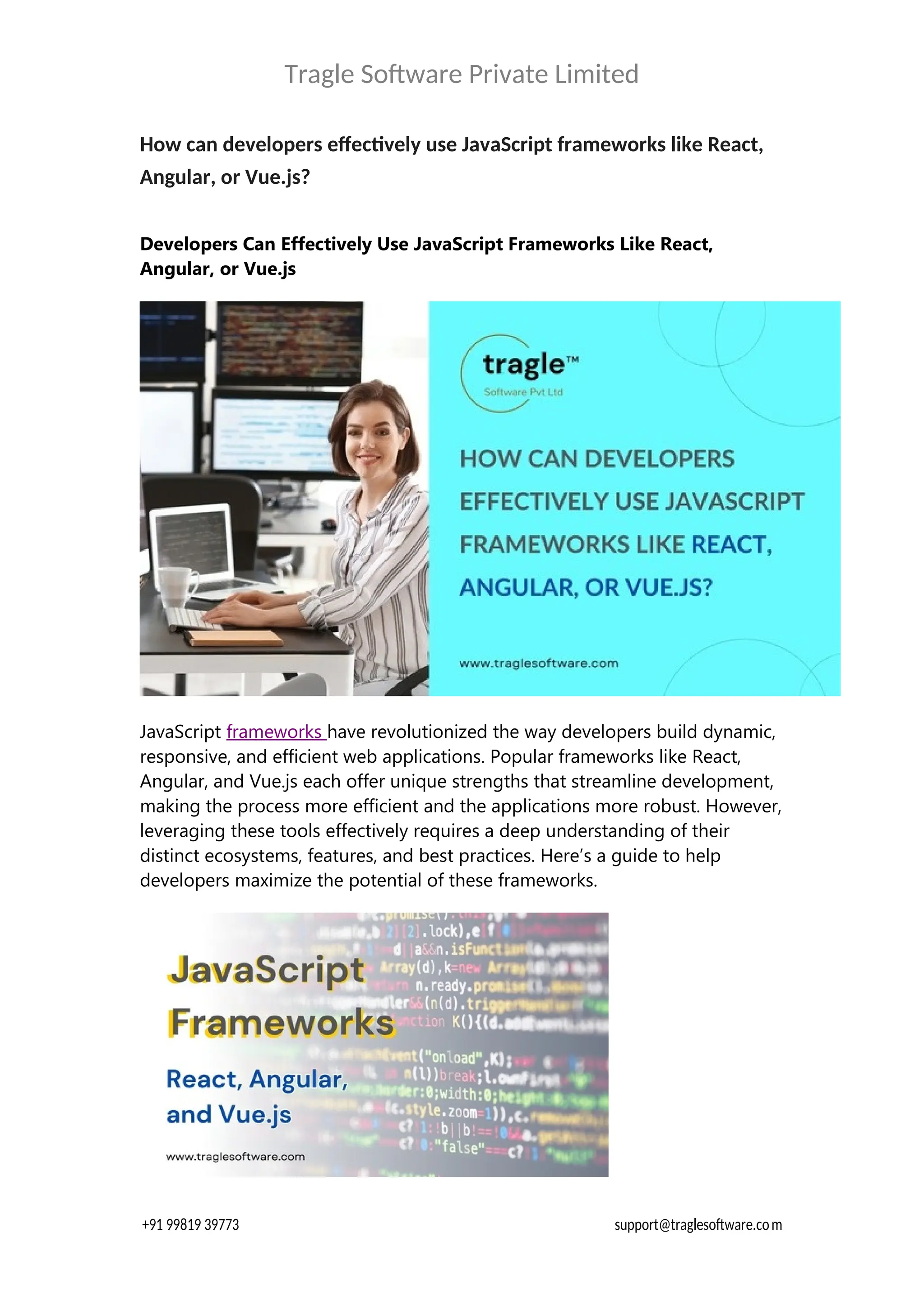 Effective Use of React, Angular & Vue.js