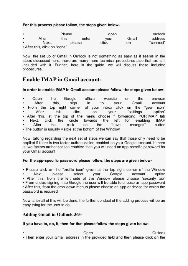 How Can I Add Gmail Account In Outlook For Office 365 How Can I Add Gmail Account In Outlook For Office 365
