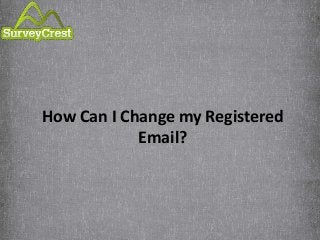How Can I Change my Registered
Email?
 