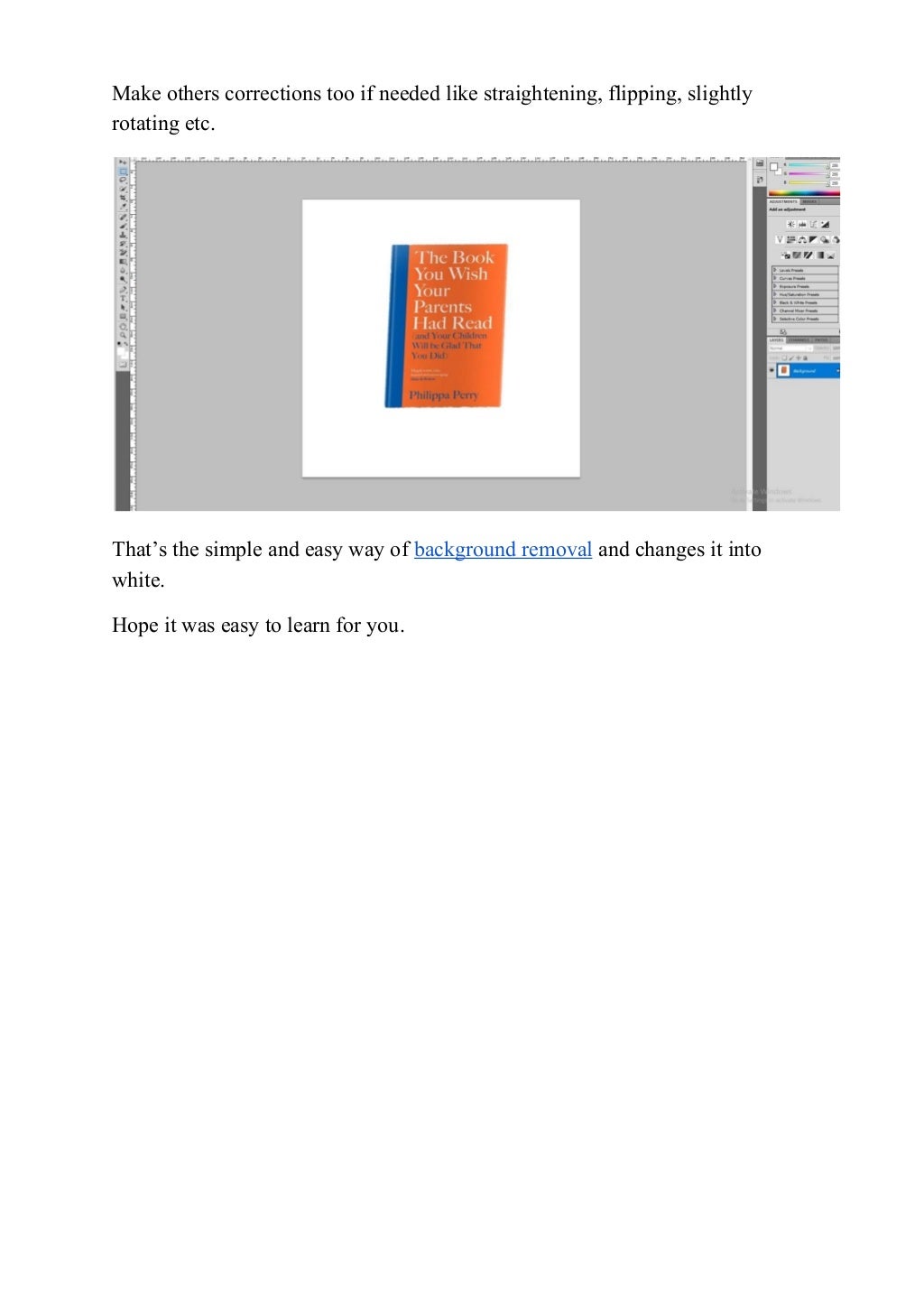 How can to do I change the background of a photos to white