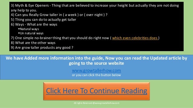 Any Natural Ways To Get Taller Any Natural Ways To Get Taller