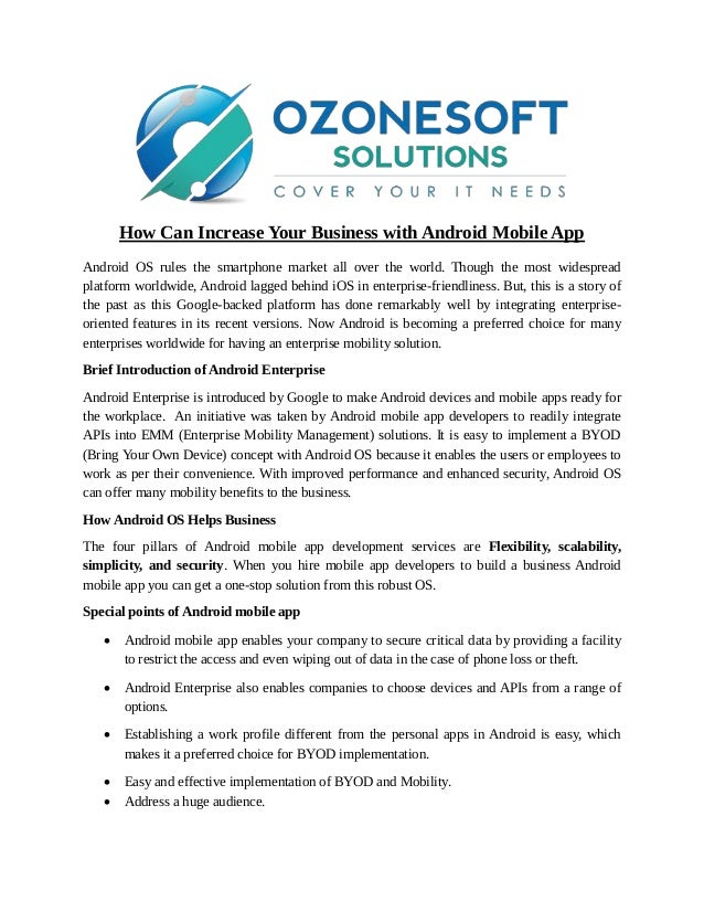 How Can Increase Your Business With Android Mobile App