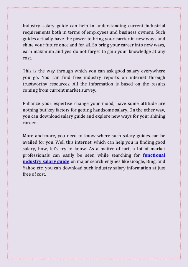 How Can Industry Salary Guide Help You In Grooming Your Career?