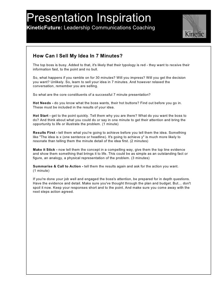How Can I Sell My Idea To A Company How Can I Sell My Idea In 7 Minutes