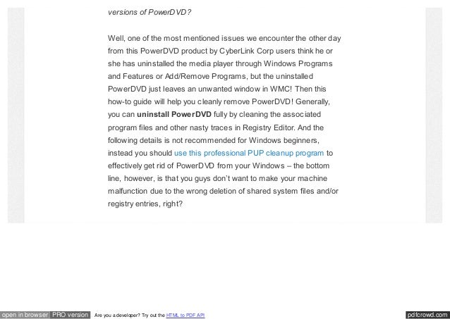 How Can I Uninstall Cyberlink Powerdvd12 Completely How Can I Uninstall Cyberlink Powerdvd12 Completely