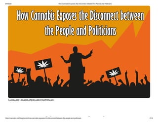 9/9/2020 How Cannabis Exposes the Disconnect between the People and Politicians
https://cannabis.net/blog/opinion/how-cannabis-exposes-the-disconnect-between-the-people-and-politicians 2/14
CANNABIS LEGALIZATION AND POLITICIANS
bi h i
 