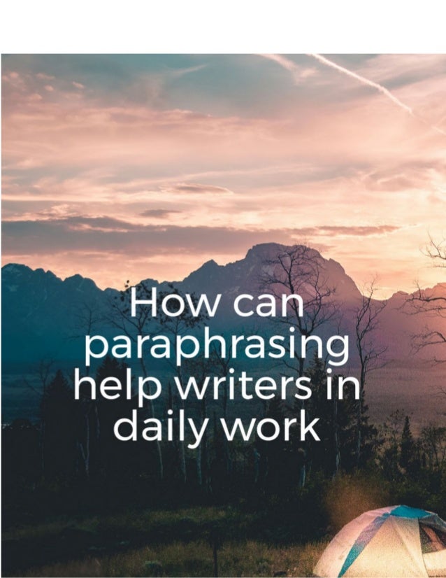 Paraphrasing help