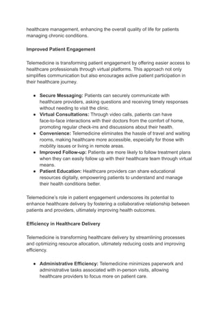 Optimizing Patient Care with Telemedicine Insights for Physicians | PDF