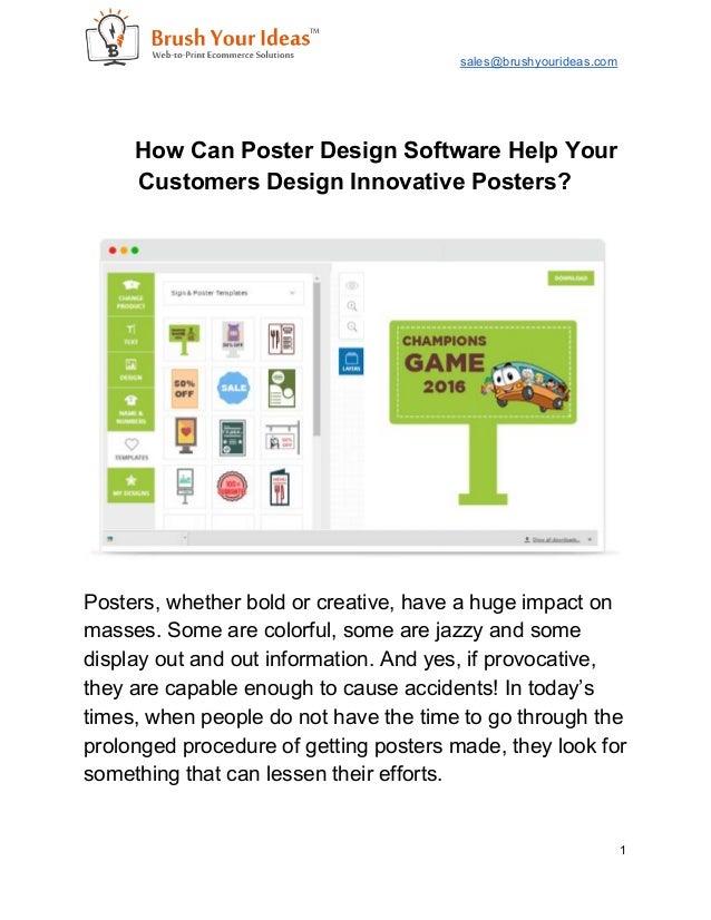 How Can Poster Design Software Help Your Customers Design Innovative Posters?