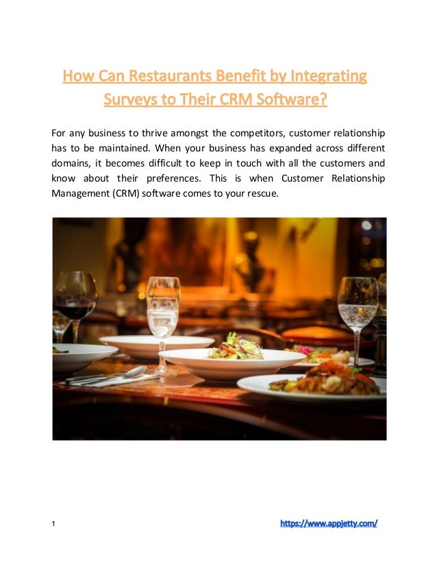 how can restaurants benefit by integrating surveys to their crm softw restaurants surveys