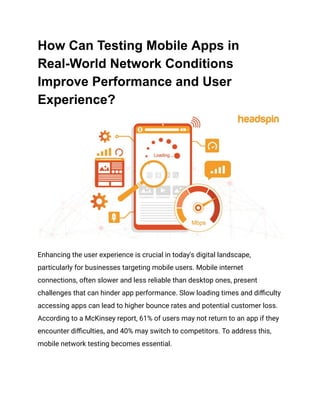 How Can Testing Mobile Apps in Real-World Network Conditions Improve ...