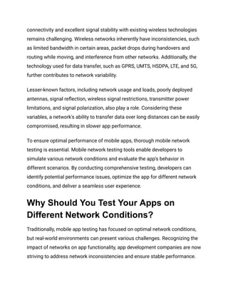 How Can Testing Mobile Apps in Real-World Network Conditions Improve ...