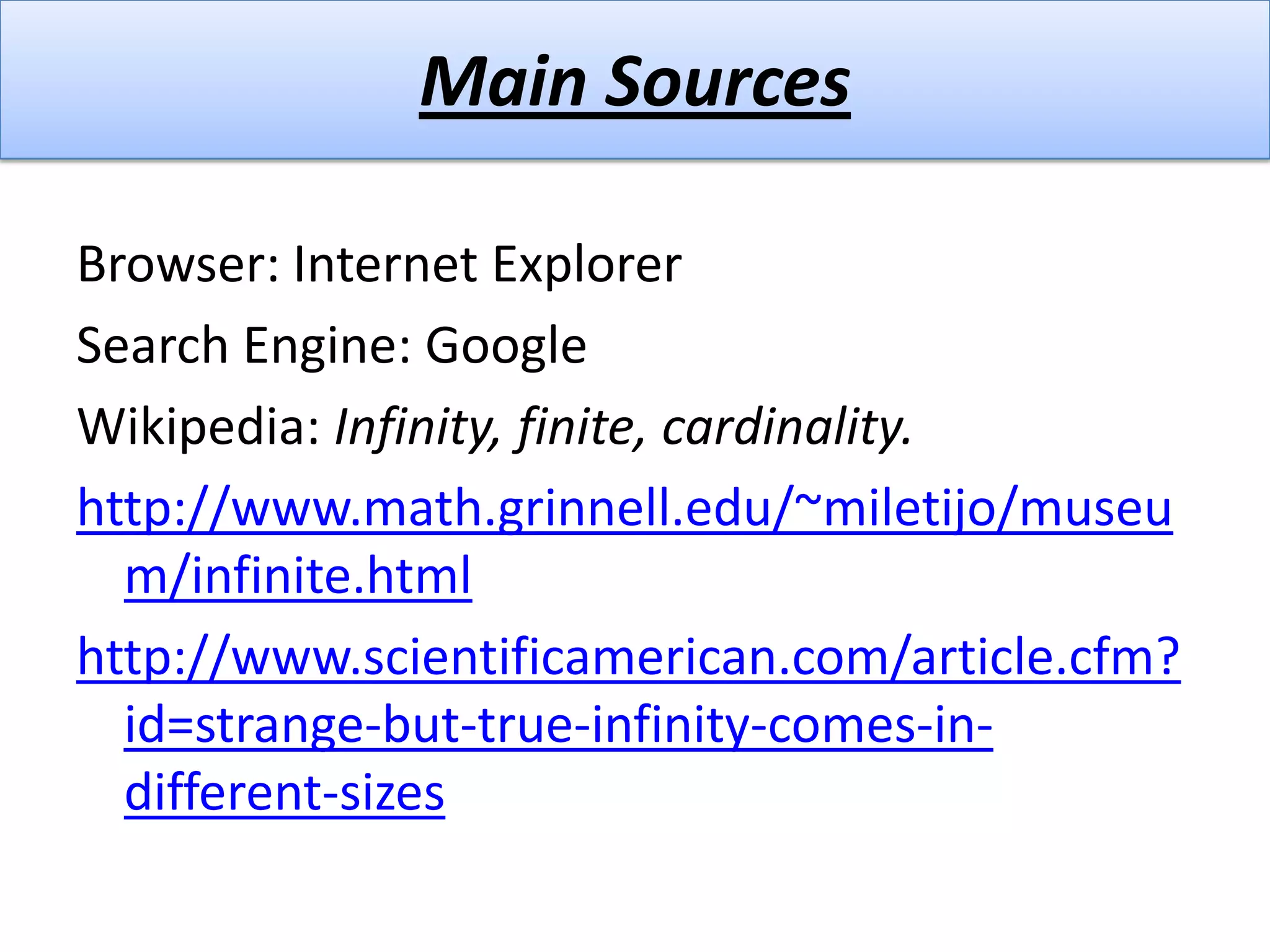 How can there be different sizes of infinity ppt