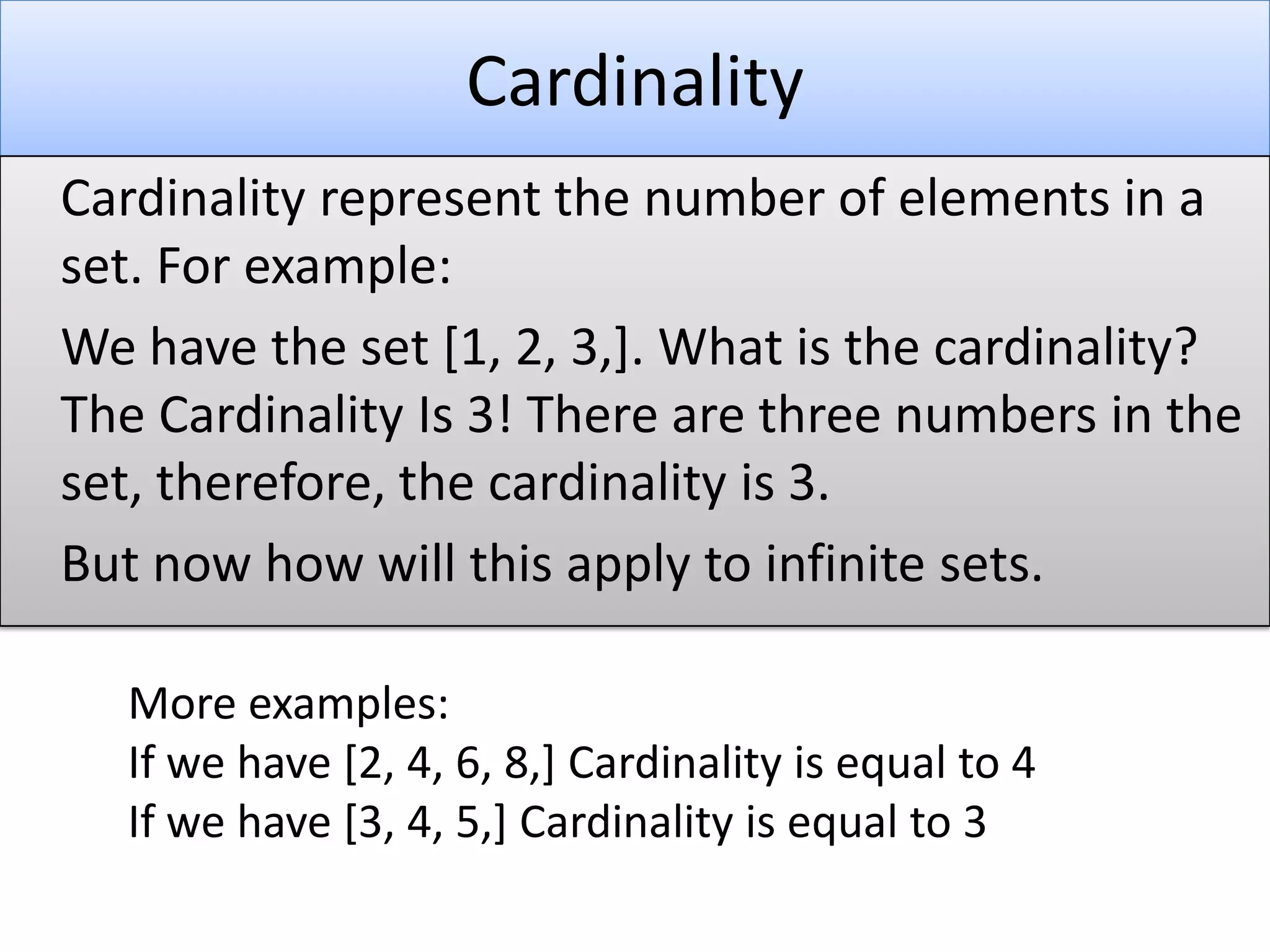How can there be different sizes of infinity ppt