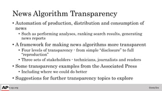 How Can We Make Algorithmic News More Transparent? | PPTX