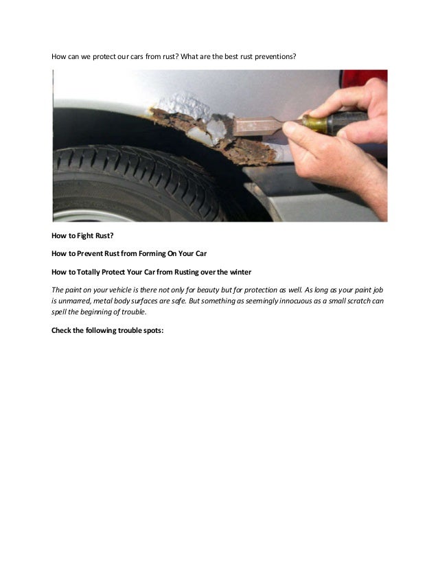 Partsavatarca How Can We Protect Our Cars From Rust