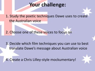 Music: melancholy, slow, matching walking pace.