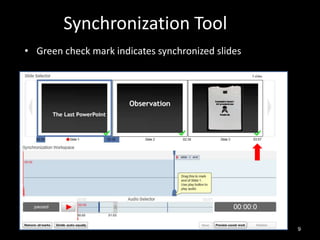 Synchronization Tool
• Green check mark indicates synchronized slides




                                                ...