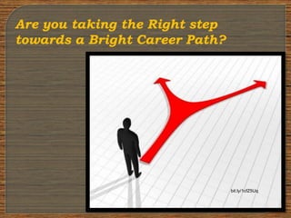 Are you taking the Right step
towards a Bright Career Path?

bit.ly/1cfZ5Uq

 