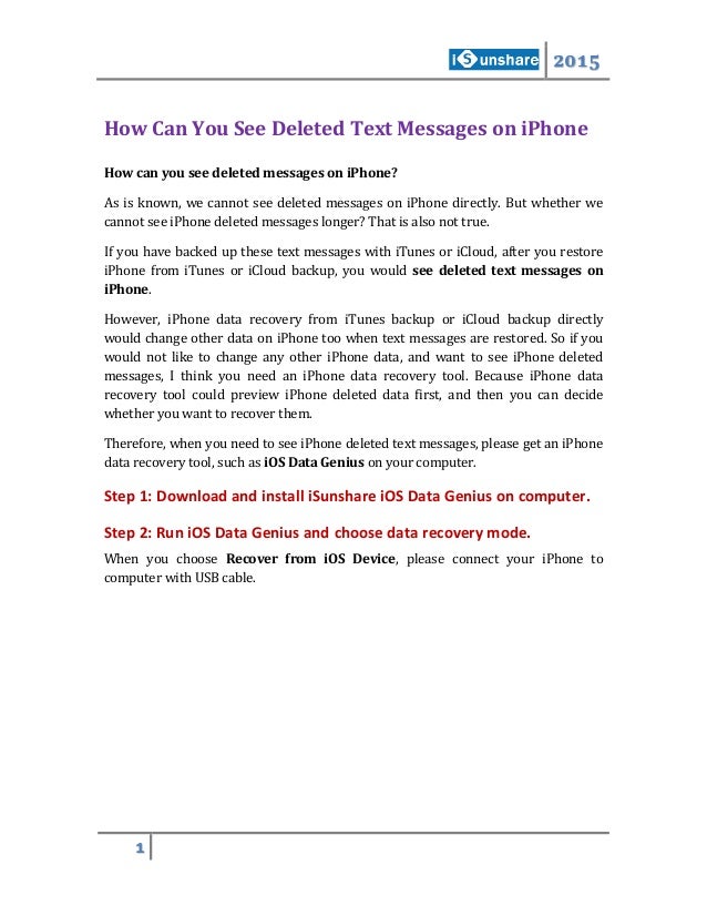 How Can You See Deleted Text Messages on iPhone