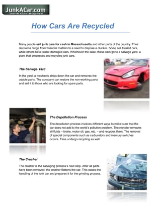 How cars are recycled