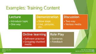 @gimli_the_kitty
#stc20
How My Cats Helped Me
Quickly Develop Training Materials
Examples: Training Content
Lecture
• Intr...