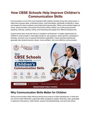 How CBSE Schools Enhance Children's Communication Skills for Holistic ...