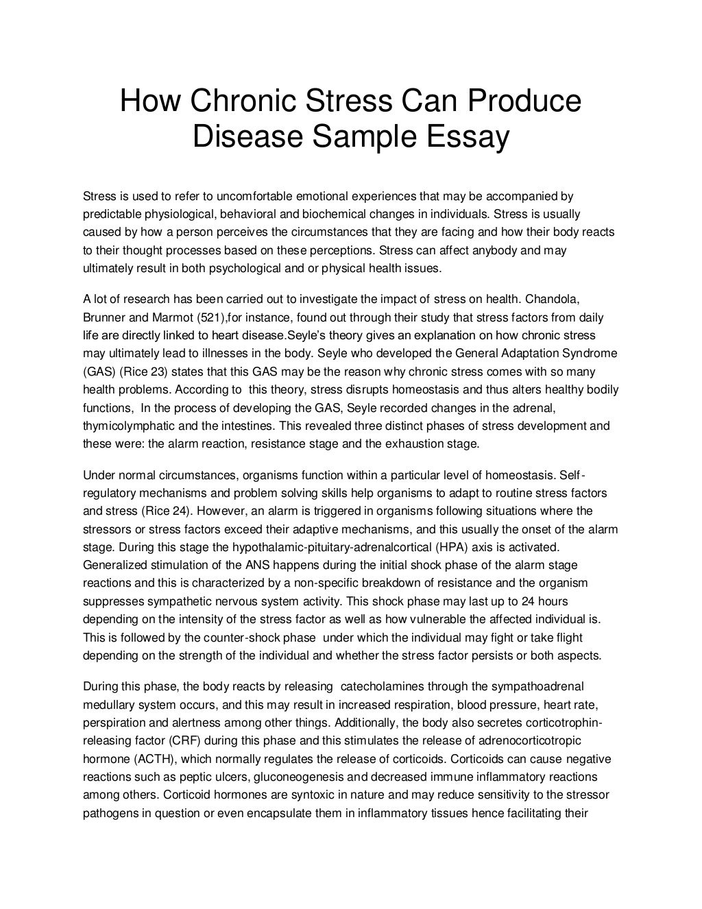 essay about coping stress