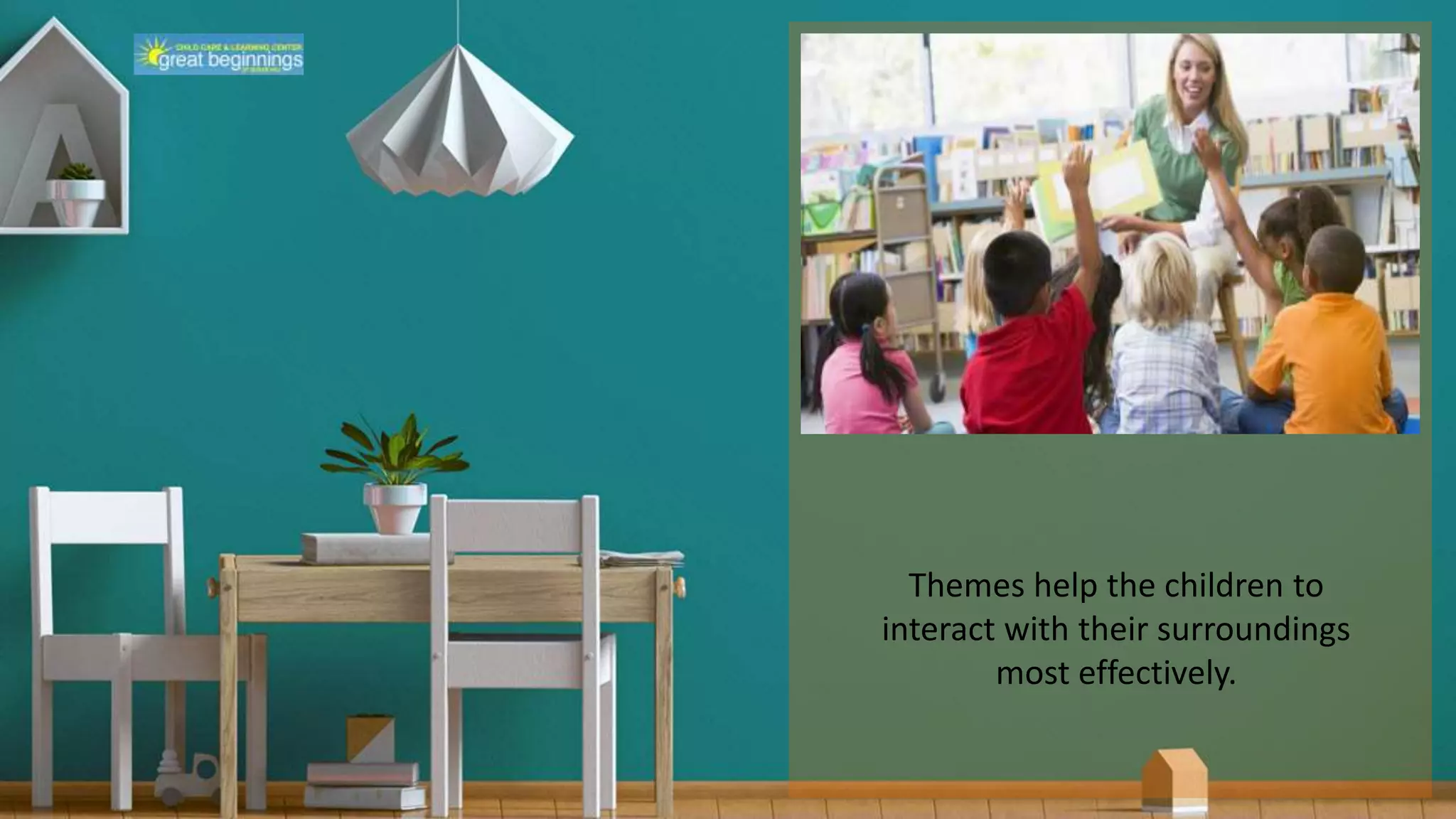Themes help the children to
interact with their surroundings
most effectively.
 
