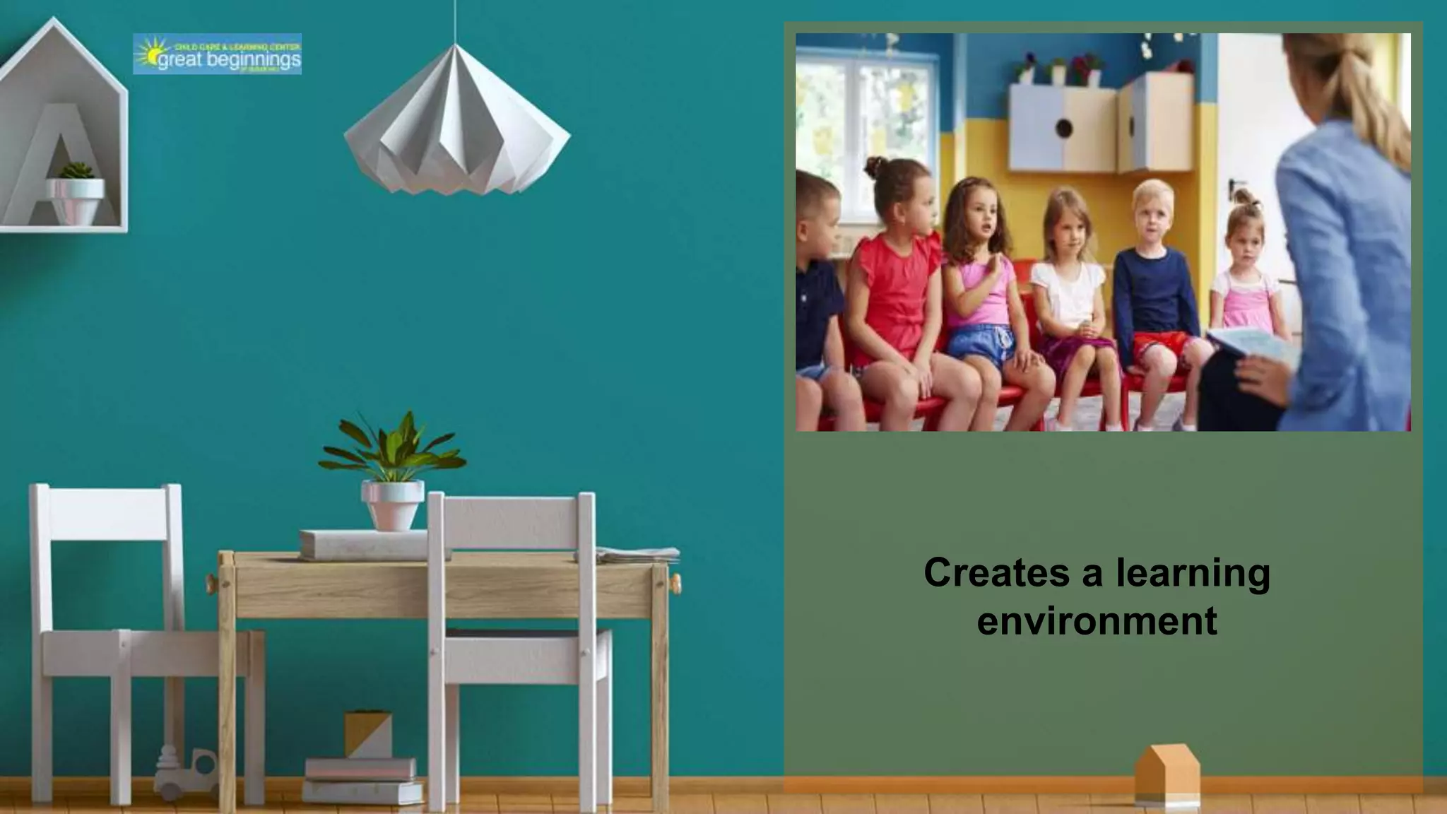 Creates a learning
environment
 