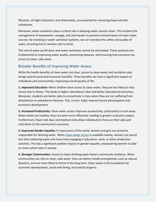 How Clean Water Access Improves Health and Quality of Life | PDF