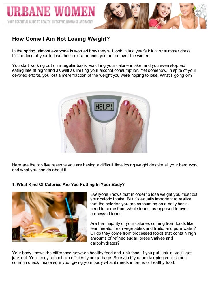 How Come I Am Not Losing Weight How Come I Am Not Losing Weight